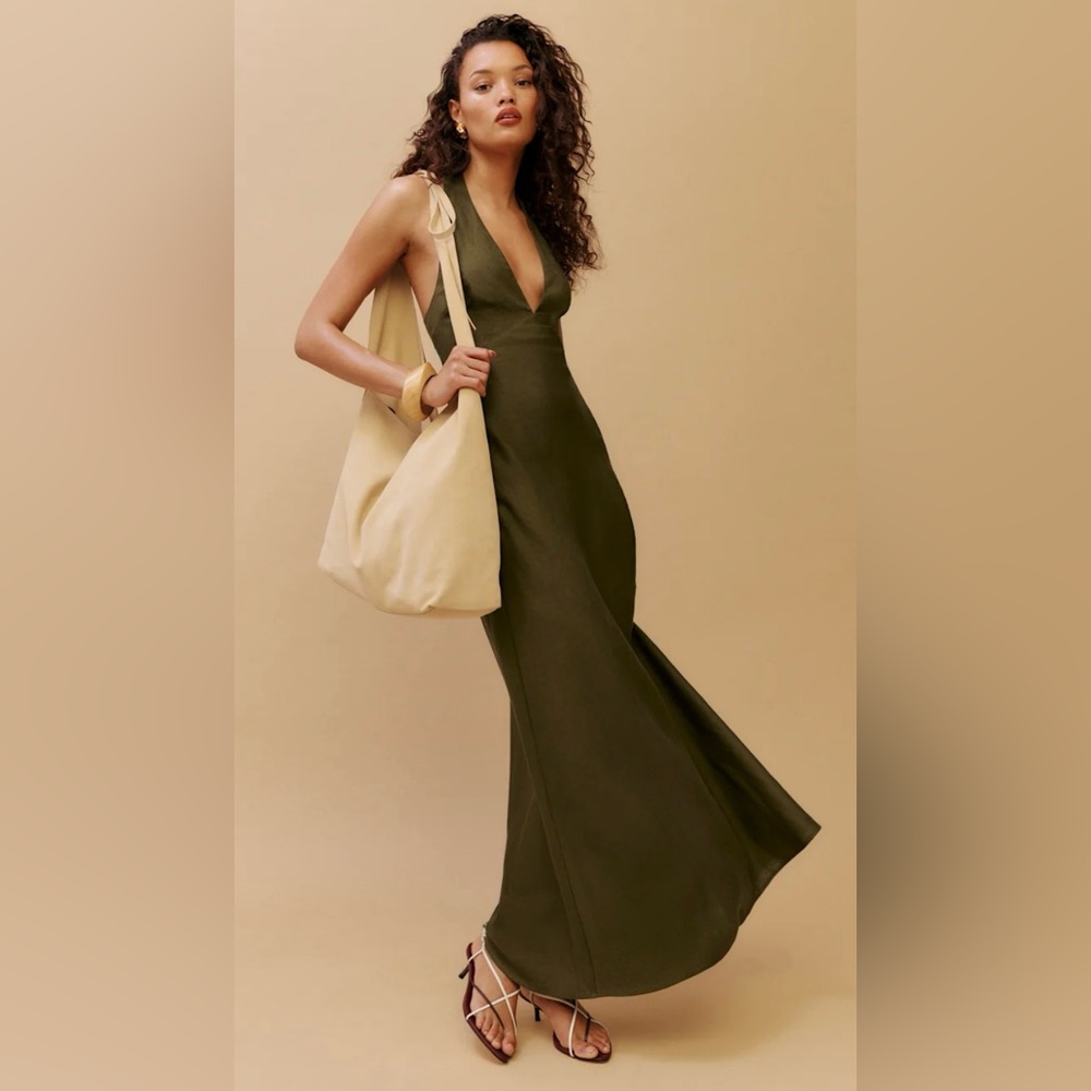 Reformation Delilah Linen Maxi Dress